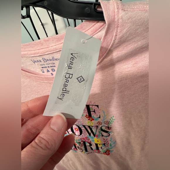 Vera Bradley Pink “Hope Grows Here” long sleeve t shirt Women’s Small S Flowers - Picture 6 of 10